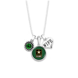 U.S. Army Triple Charm Necklace for Wife
