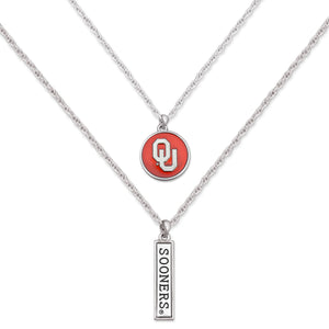 Oklahoma Sooners Double Down Necklace