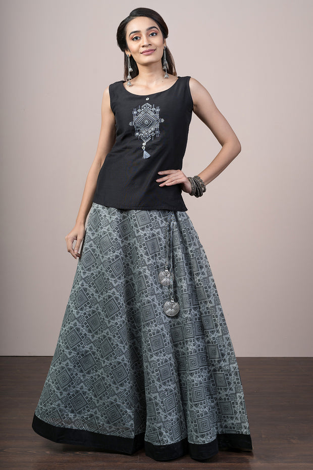 Contemporary Geometric Embroidered Top 