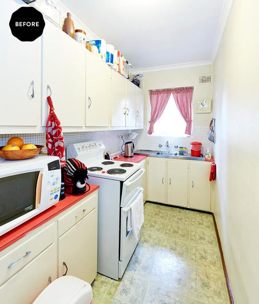 a small kitchen before renovation.