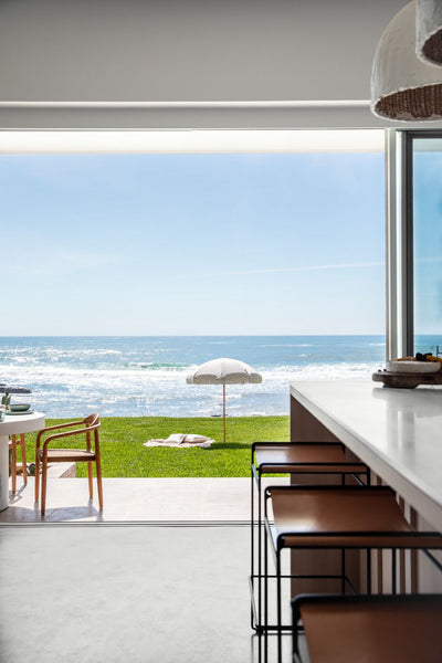 beach house overlooking the ocean from the living room