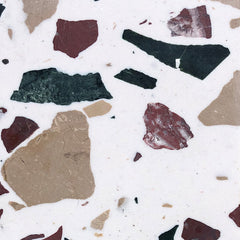 Colourful terrazzo tile with grey background