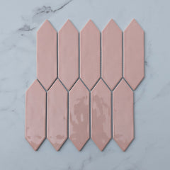 Pink Picket Porcelain Mosaic