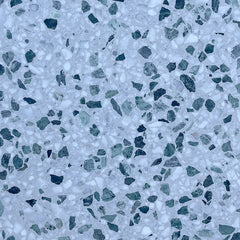 white and dark grey terrazzo tile