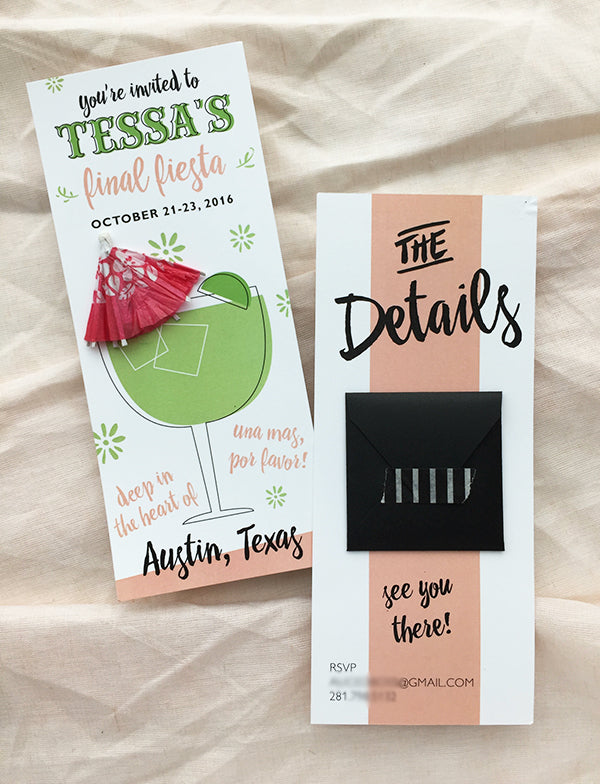 Austin Texas Bachelorette Itinerary Fiesta Invitation