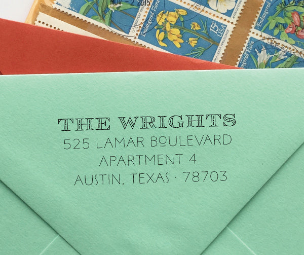 Art Deco Return Address Stamp