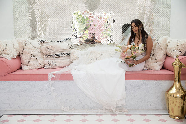 Sands Bridal Room Tile Desert Pink Wedding Palm Springs