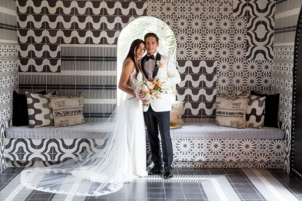 The Sands Indian Wells Palm Springs Wedding Black and White