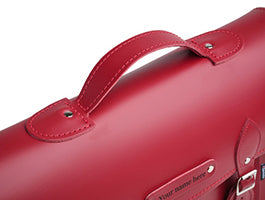 Handmade Leather Satchel - Pillar Box Red 