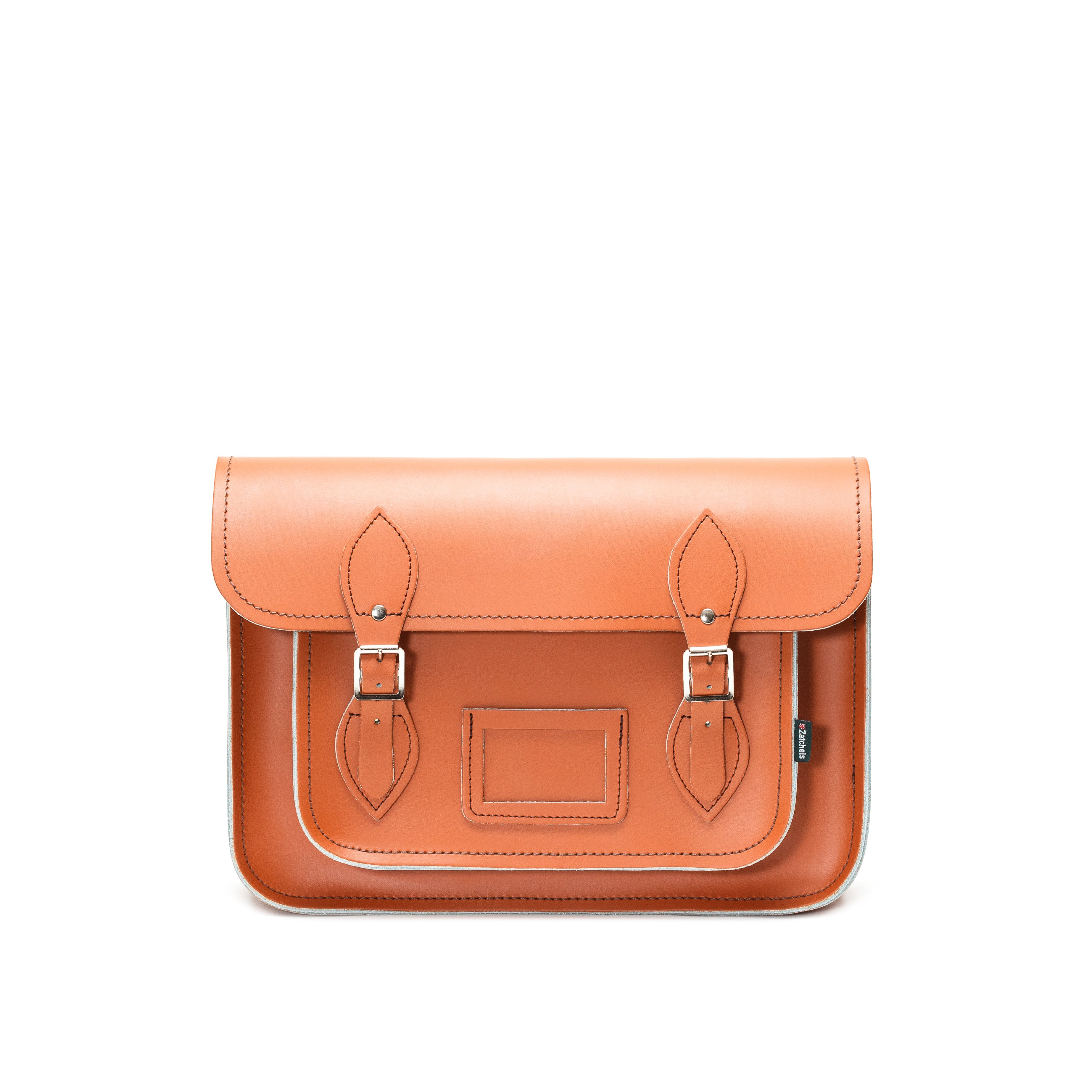 Handmade Leather Satchel - Burnt Orange - 16"