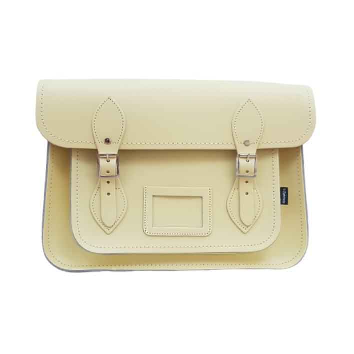 Handmade Leather Satchel - Primrose - Yellow - 11.5"