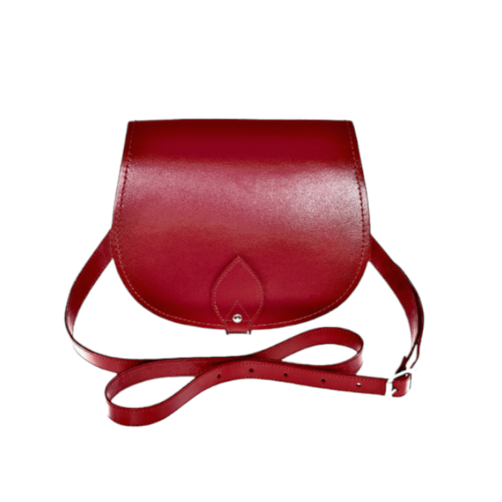 Handmade Leather Saddle Bag - Red - Large