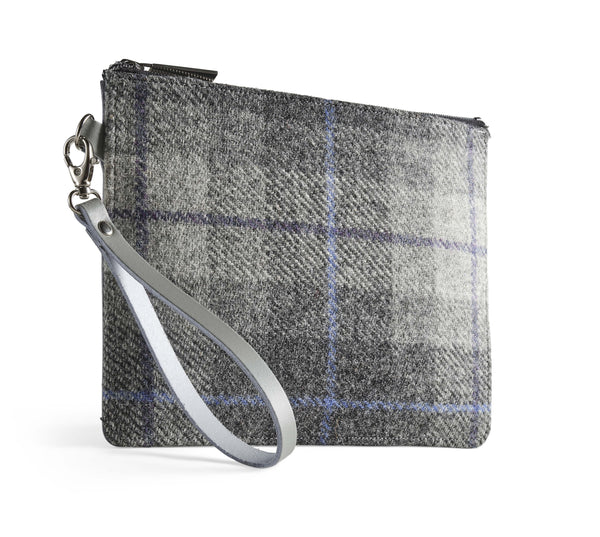 grey tweed collection folio case on a white background
