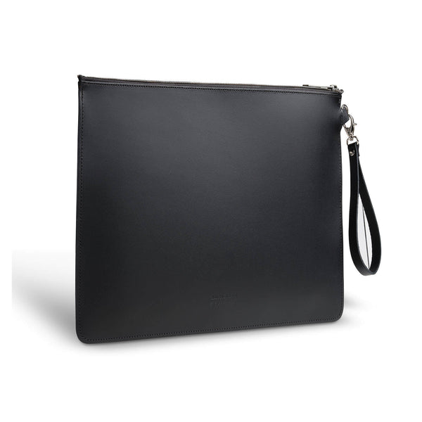 leather folio case in black on a white background