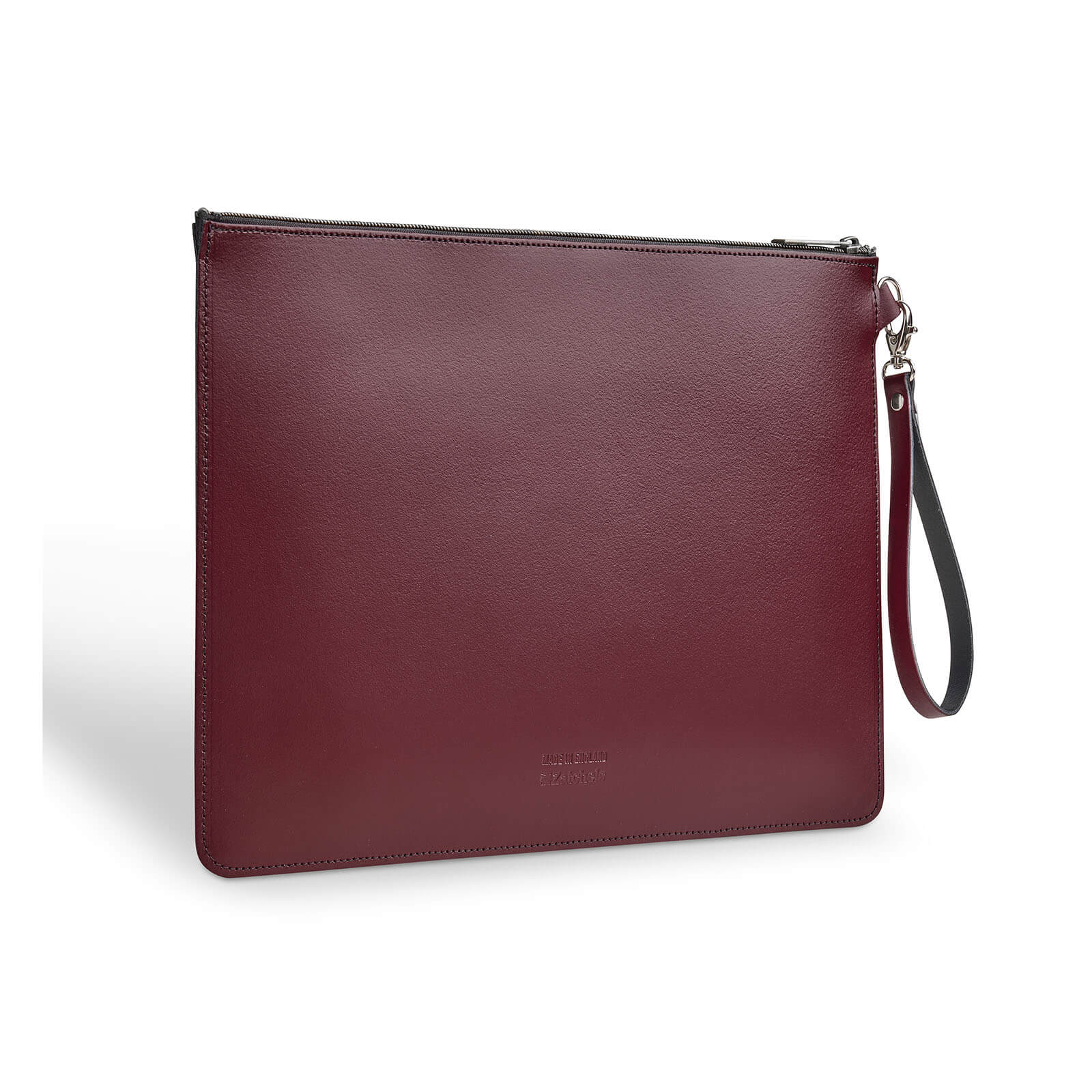 Handmade Leather Folio Case - Marsala Red - Large