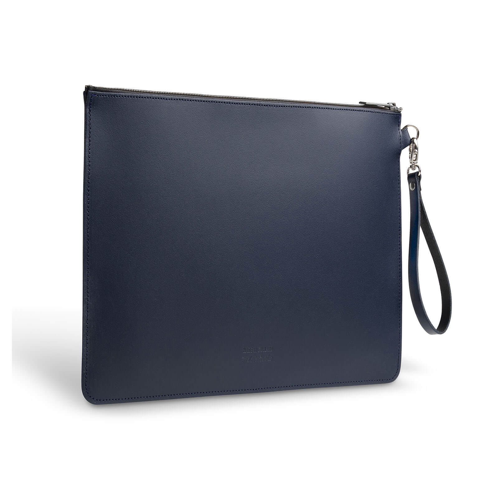 Handmade Leather Folio Case - Navy Blue - Small