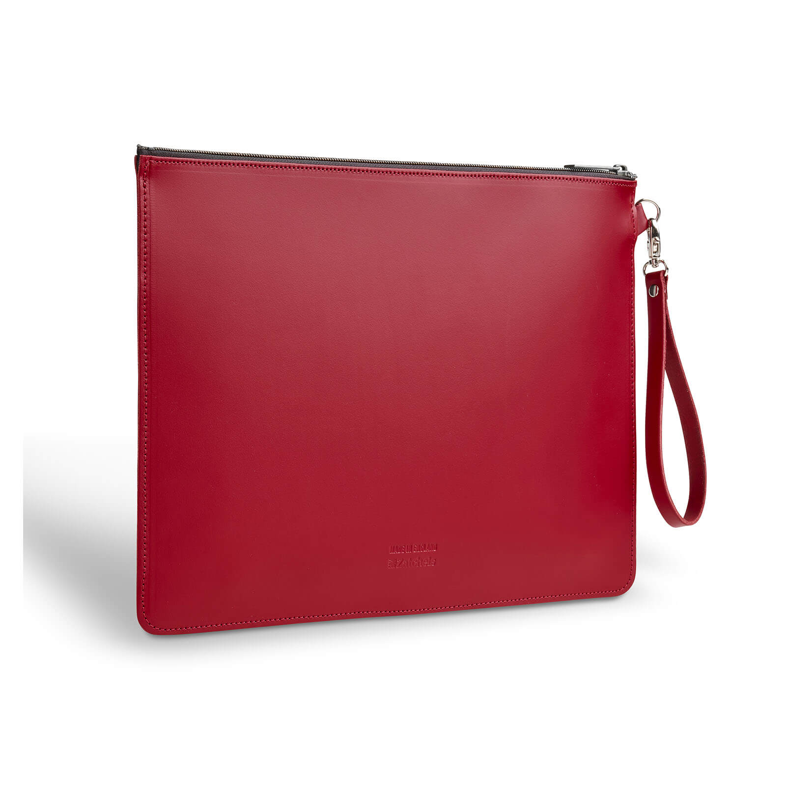 Handmade Leather Folio Case - Red - Large