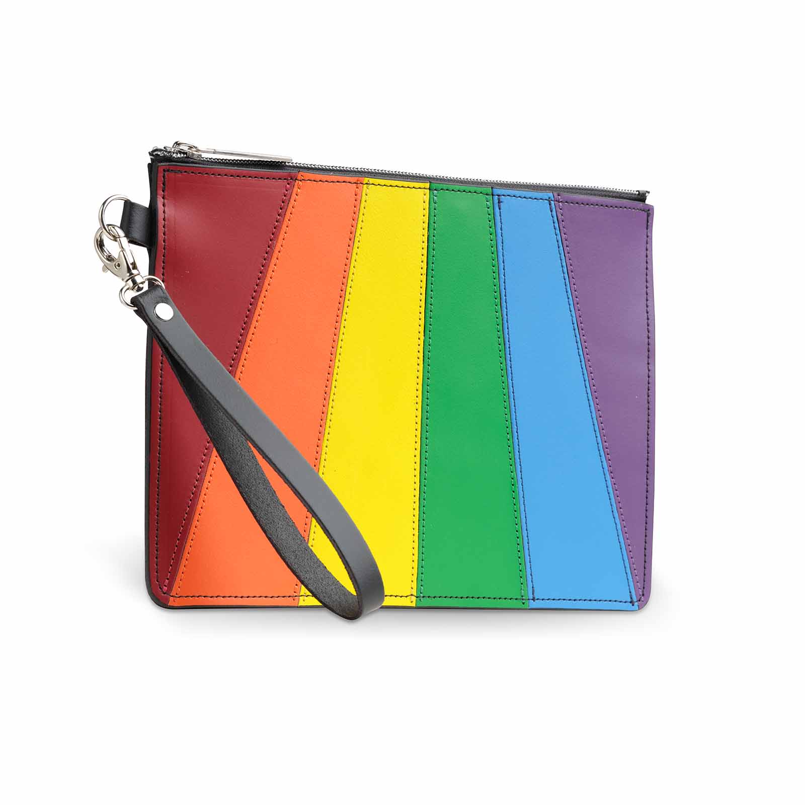 Handmade Leather Folio Case Small - Pride Rainbow - Small