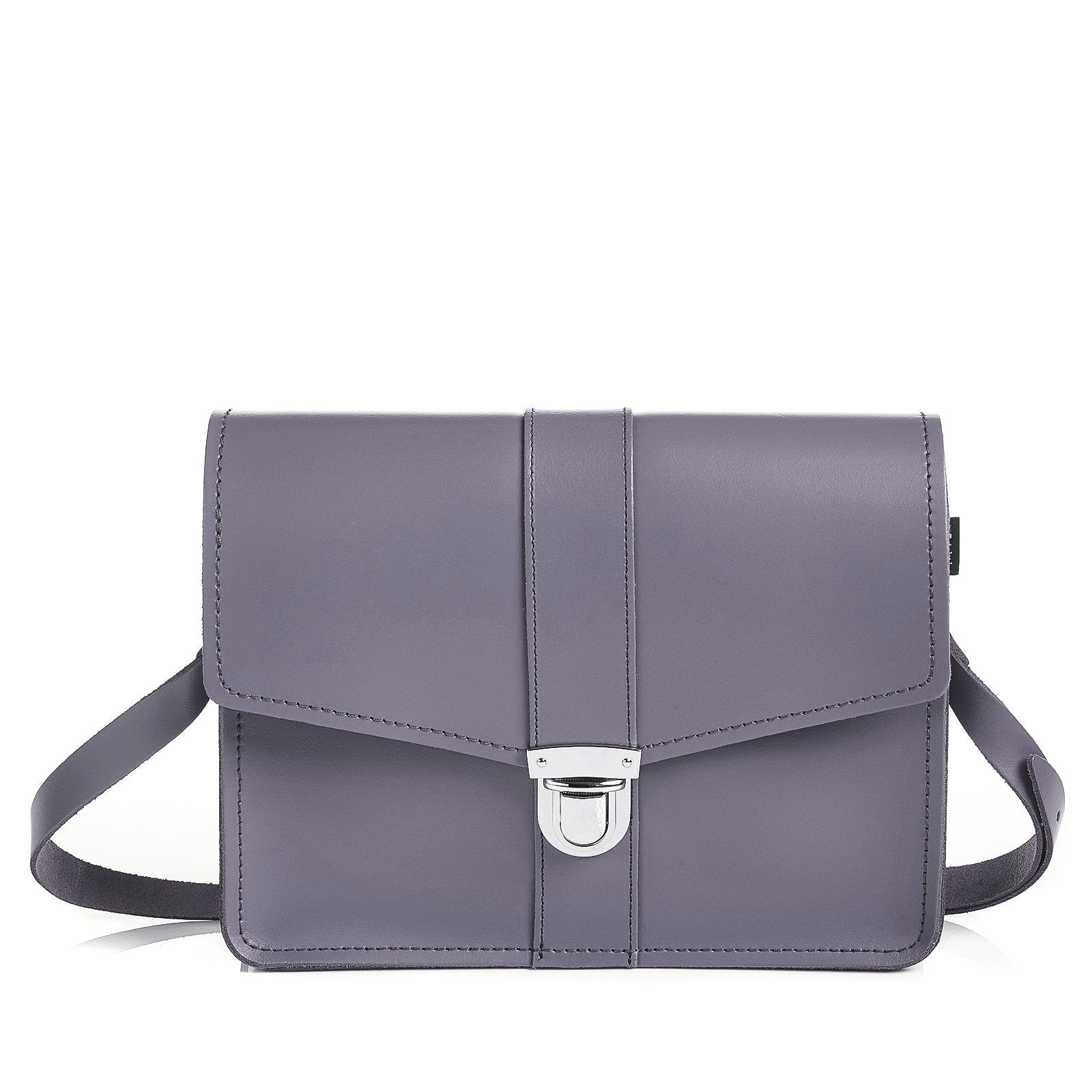 Leather Shoulder Bag - Lilac Grey