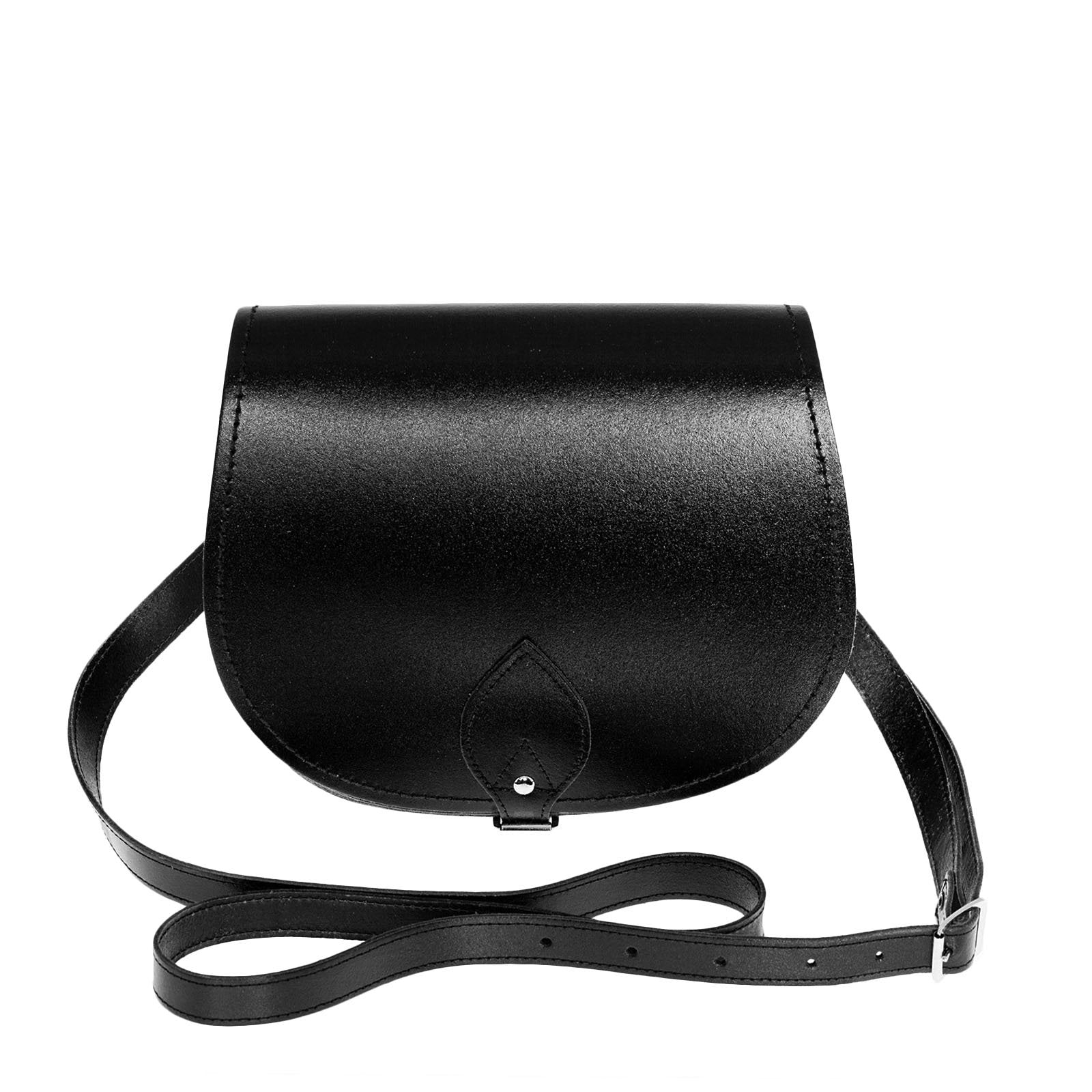 Handmade Leather Saddle Bag - Black - Small