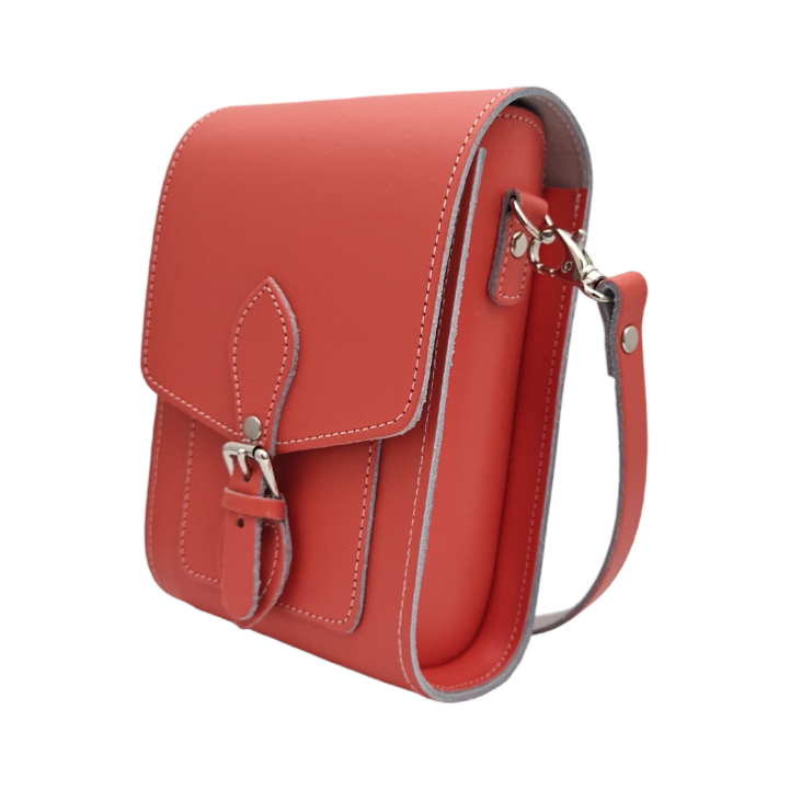 Handmade Leather Festival Phone Bag - Coral