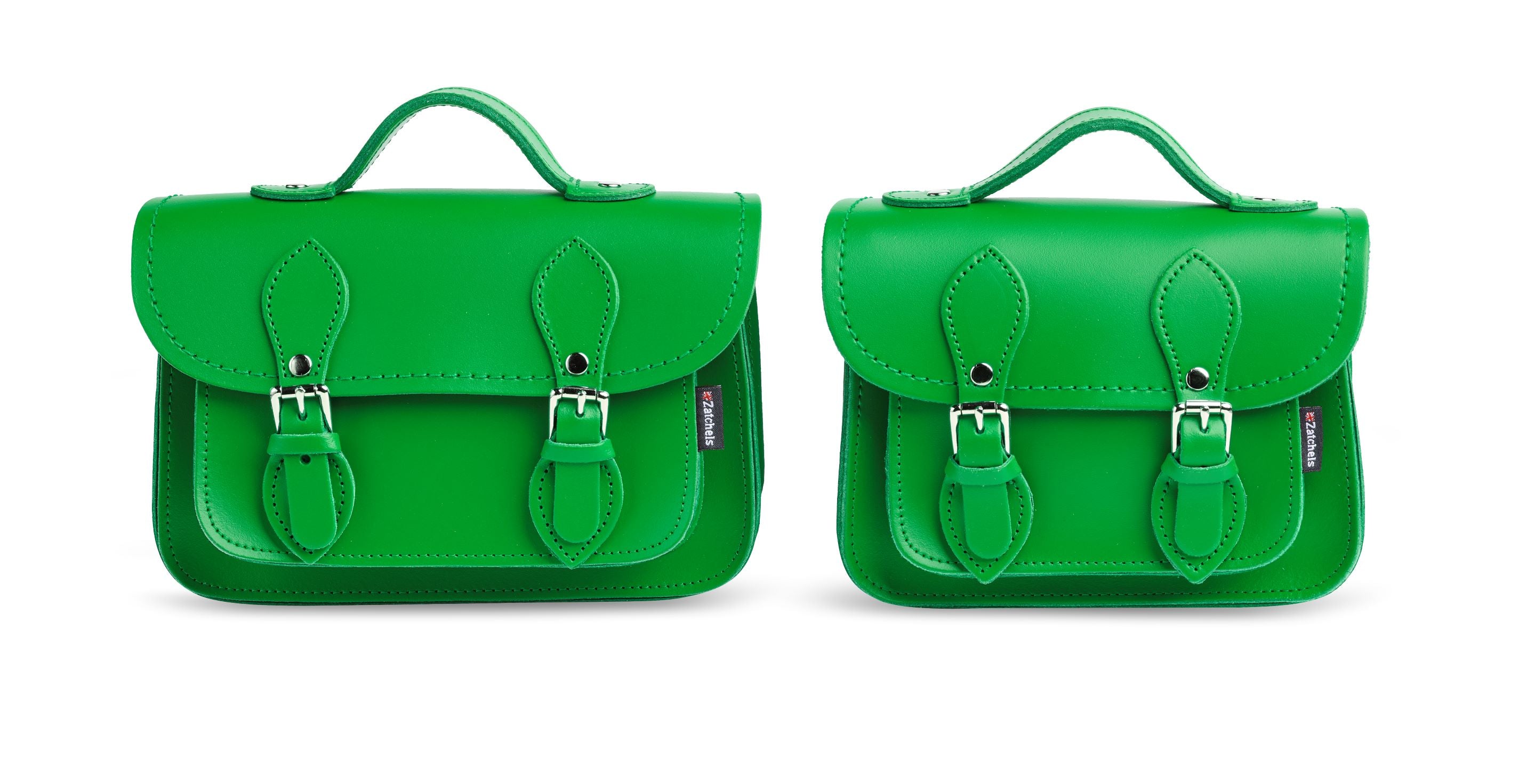 Handmade Leather Micro Satchel - Green - Plus