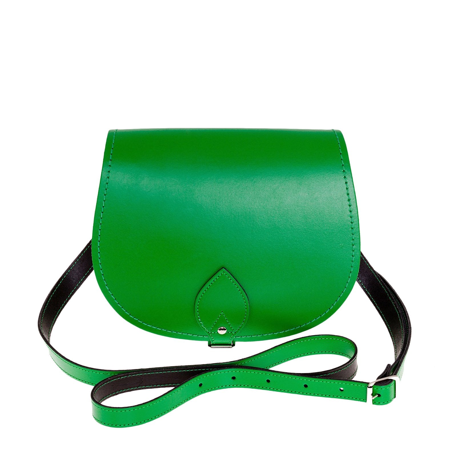 Handmade Leather Saddle Bag - Green - Large