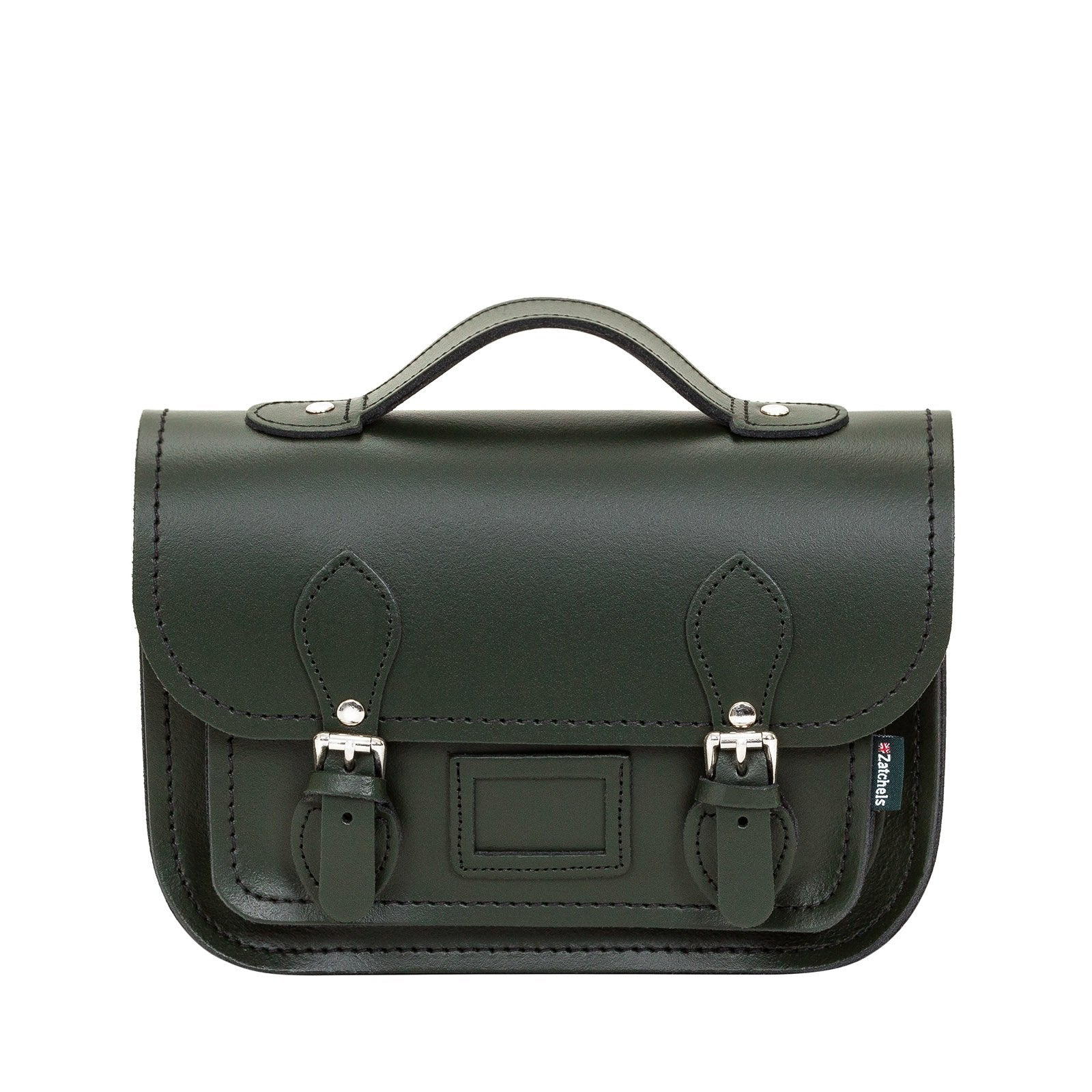 Leather Midi Satchel - Ivy Green