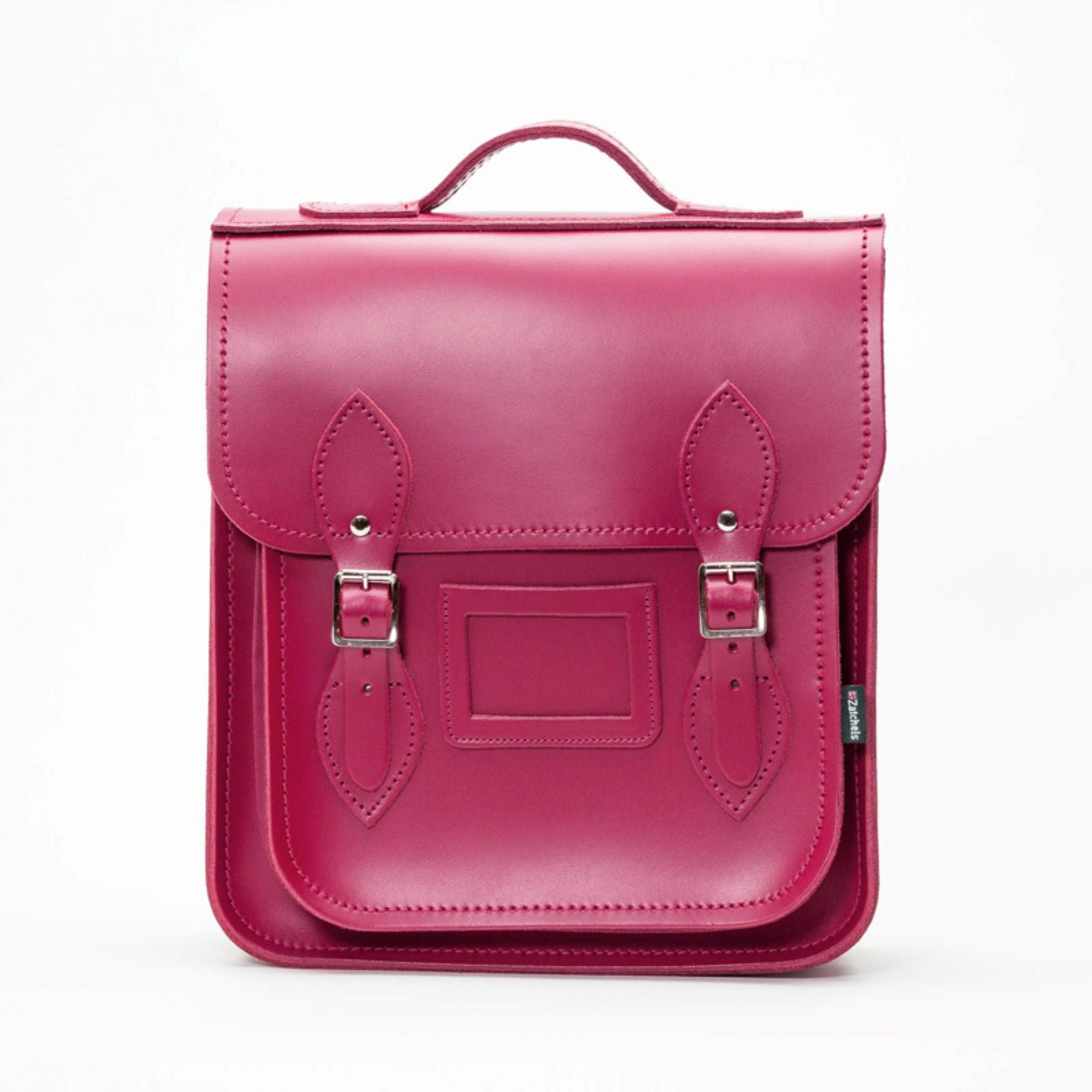 Handmade Leather City Backpack - Magenta - Small