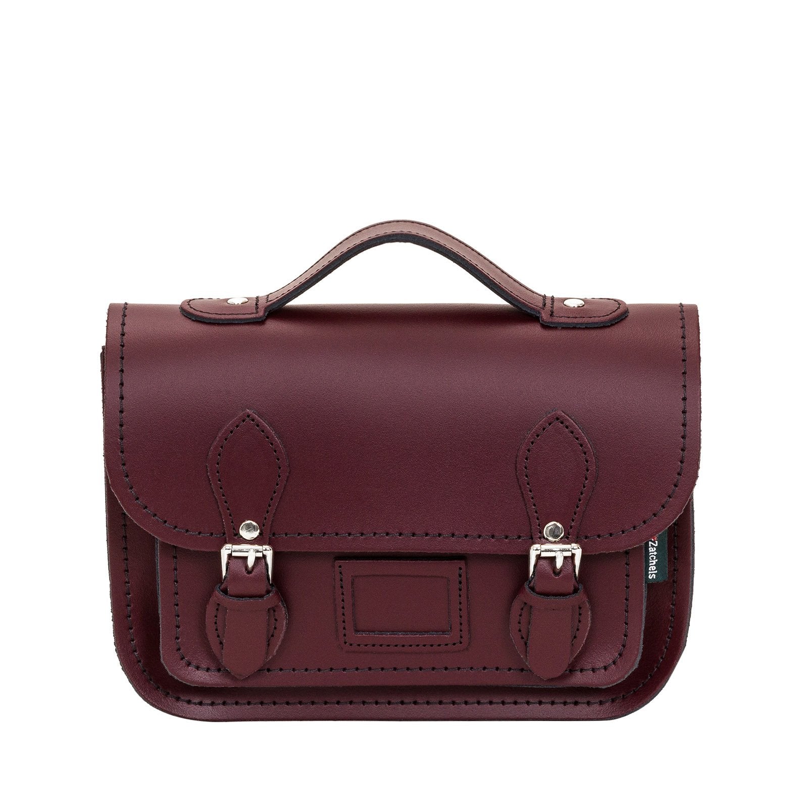 Leather Midi Satchel - Marsala Red