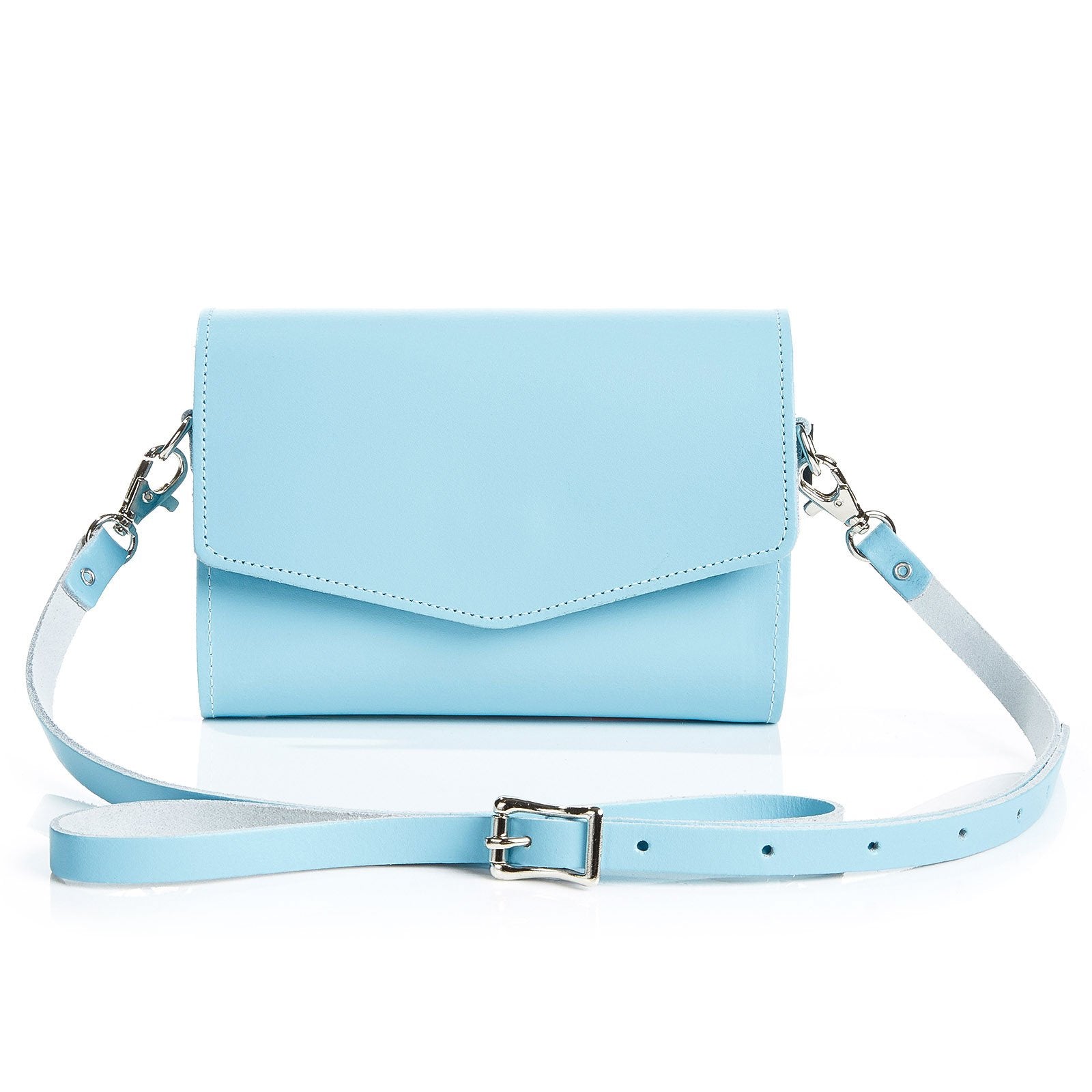 light blue handbag