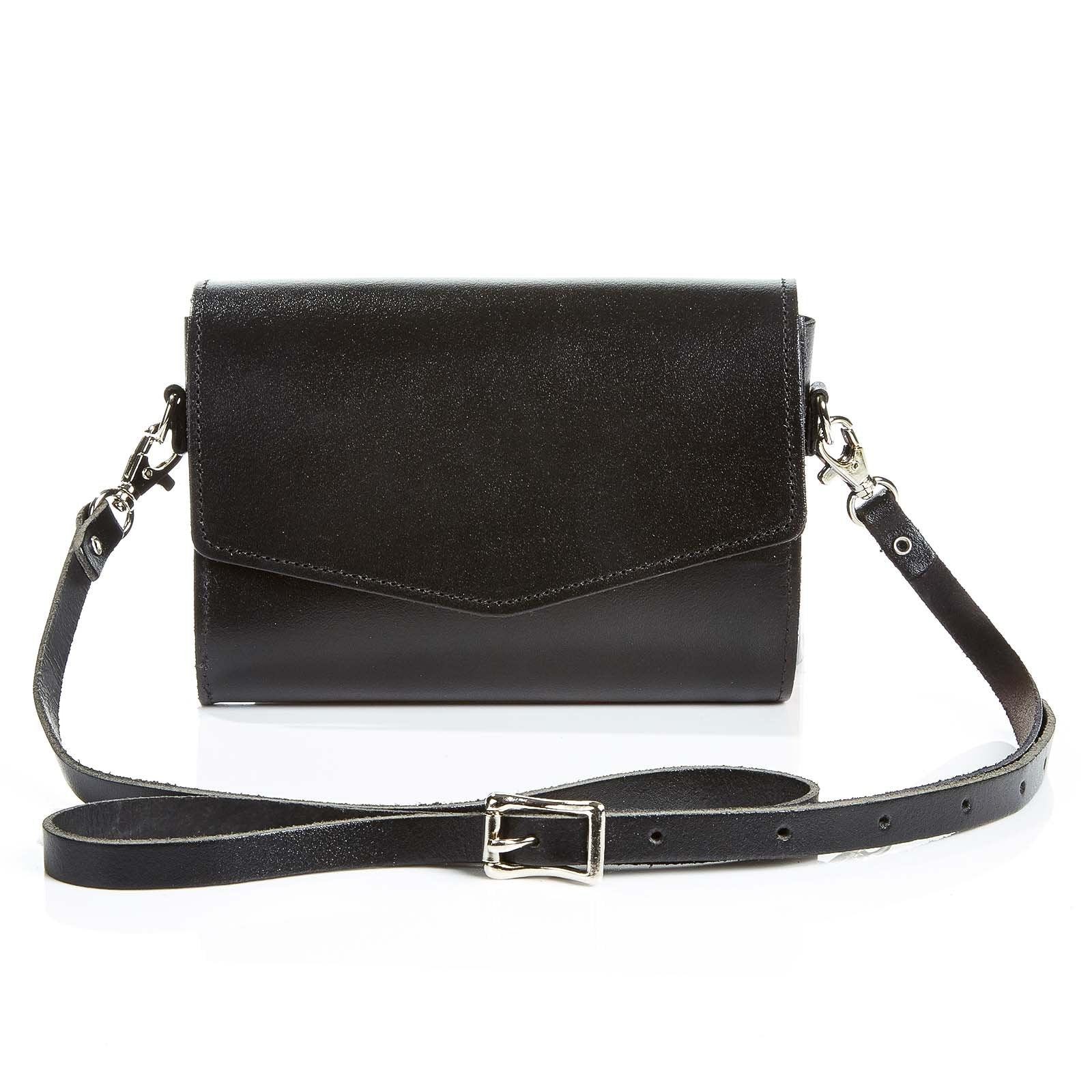 leather clutch with strap