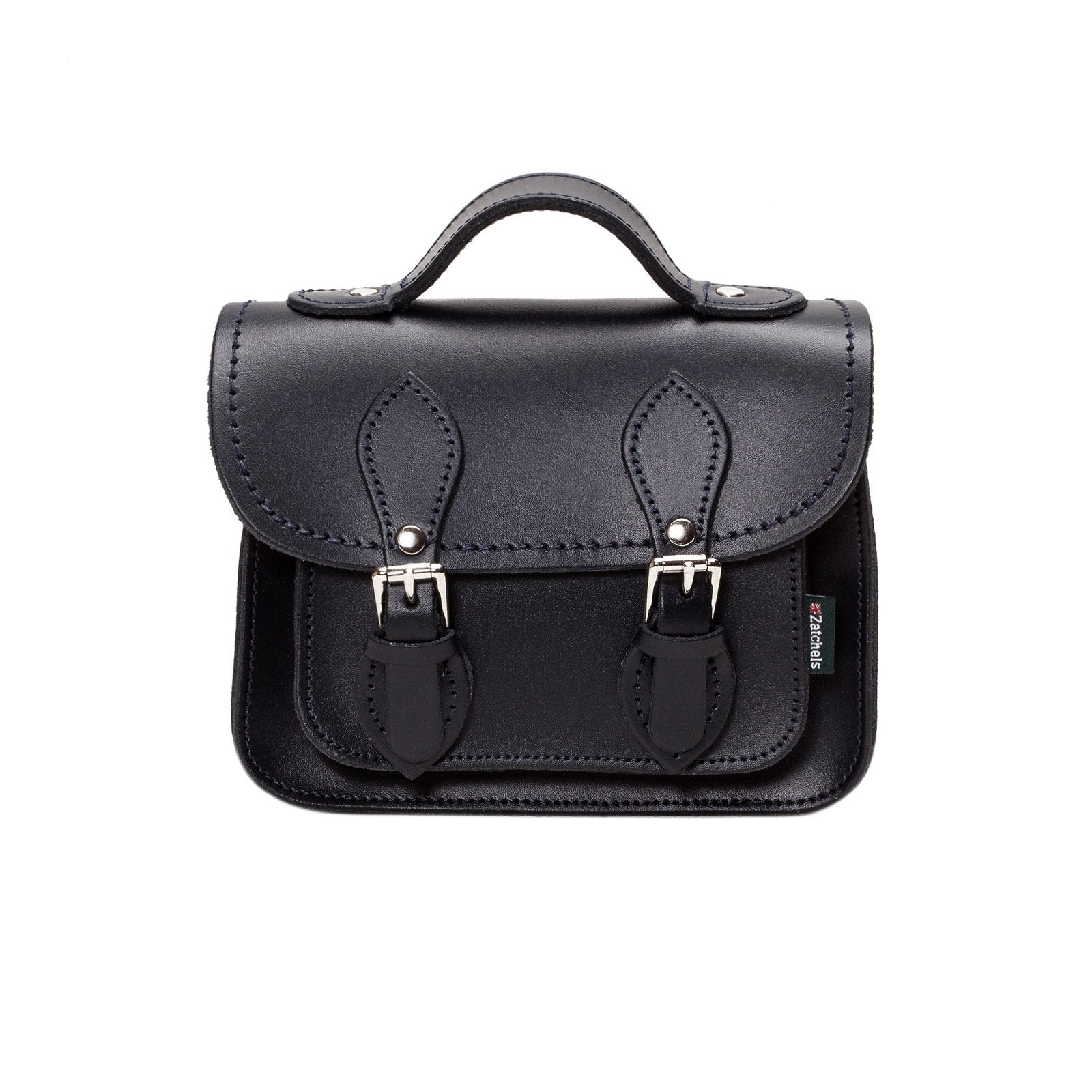 Handmade Leather Micro Satchel - Black - Small