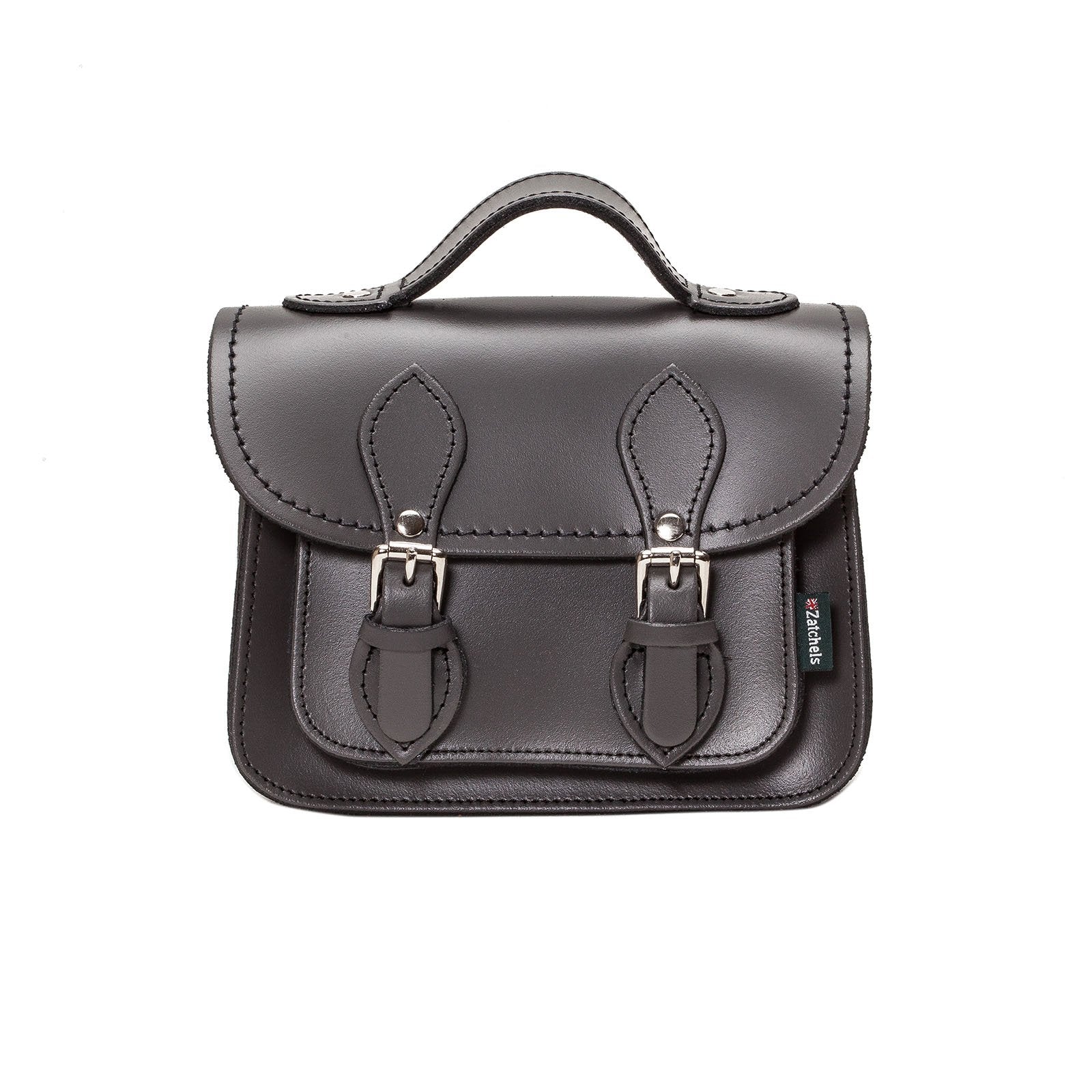 Handmade Leather Micro Satchel - Graphite - Small