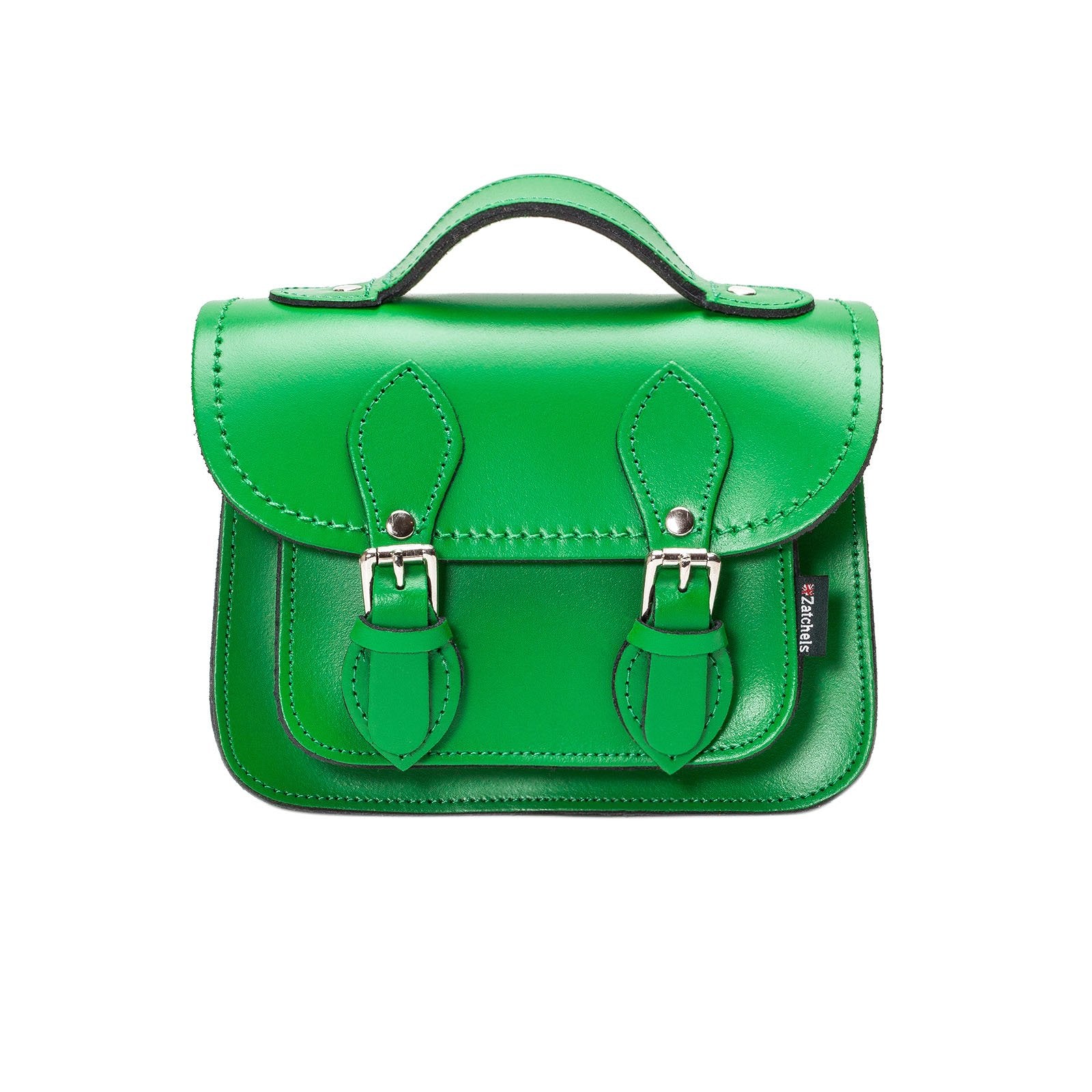 Handmade Leather Micro Satchel - Green - Small