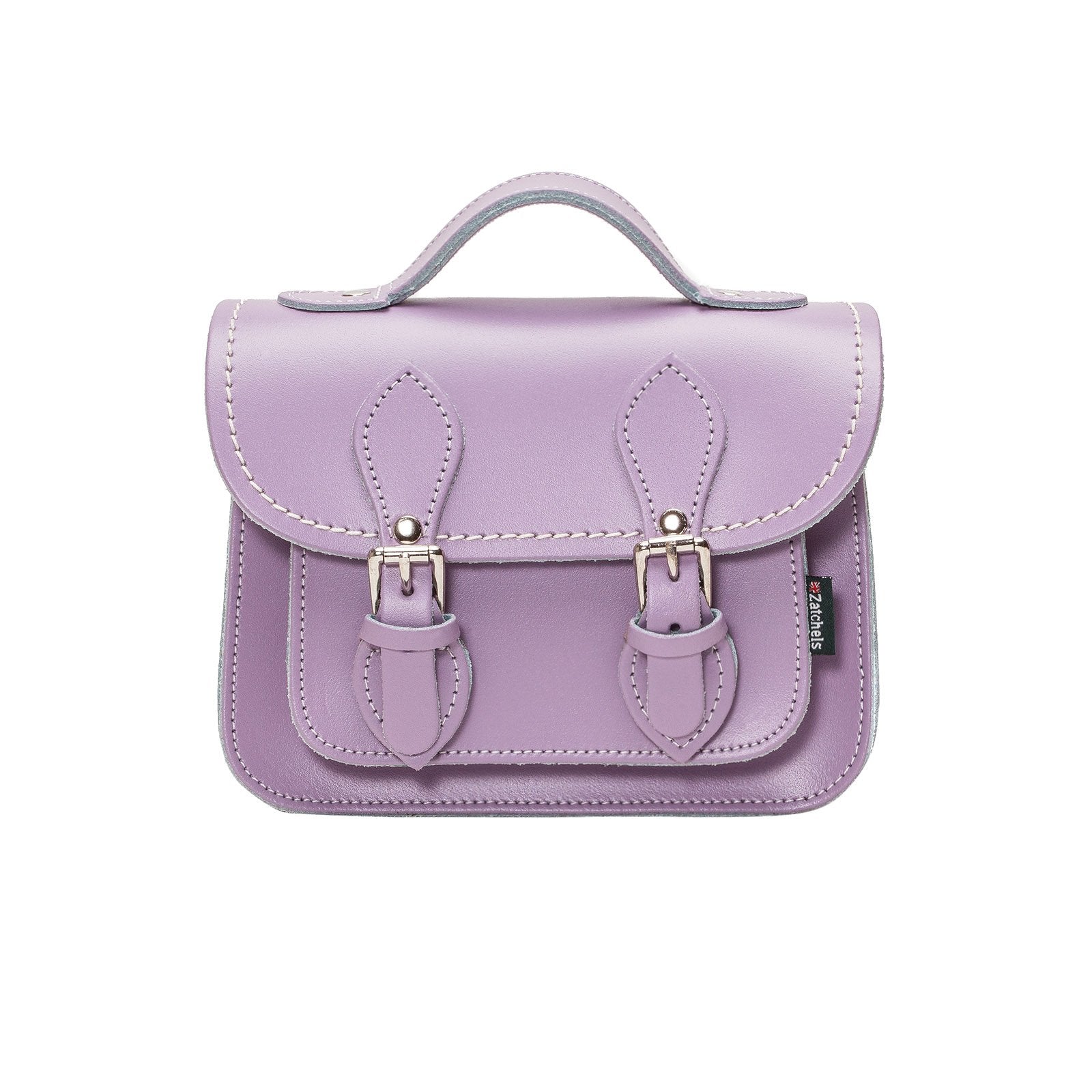 Handmade Leather Micro Satchel - Pastel Violet - Plus