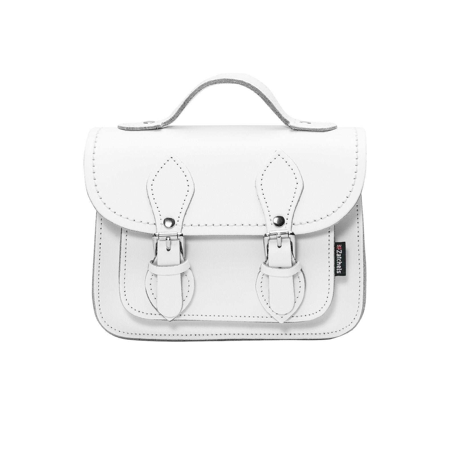 Handmade Leather Micro Satchel - White - Small