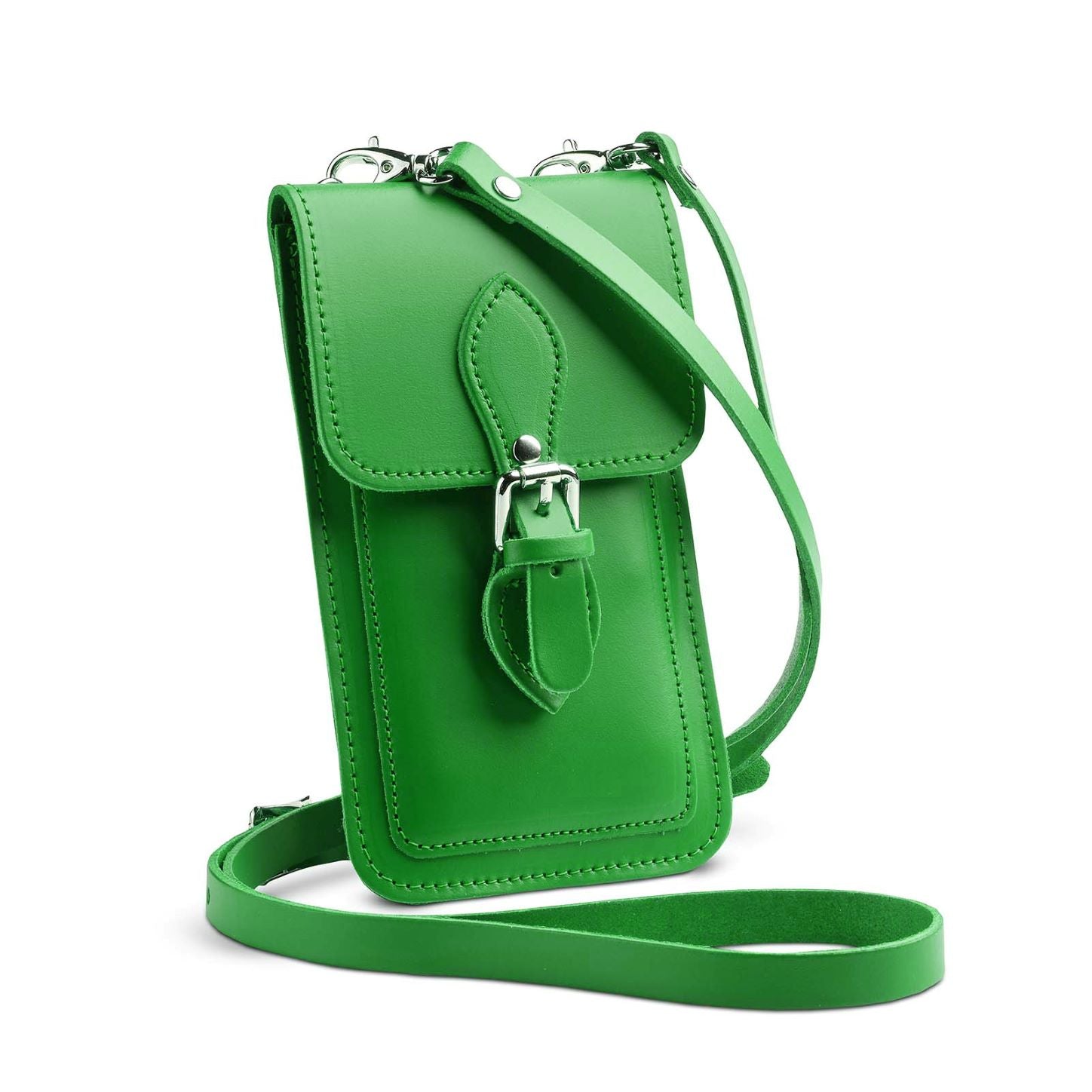 Handmade Leather Mobile Phone Pouch Plus - Green - Plus