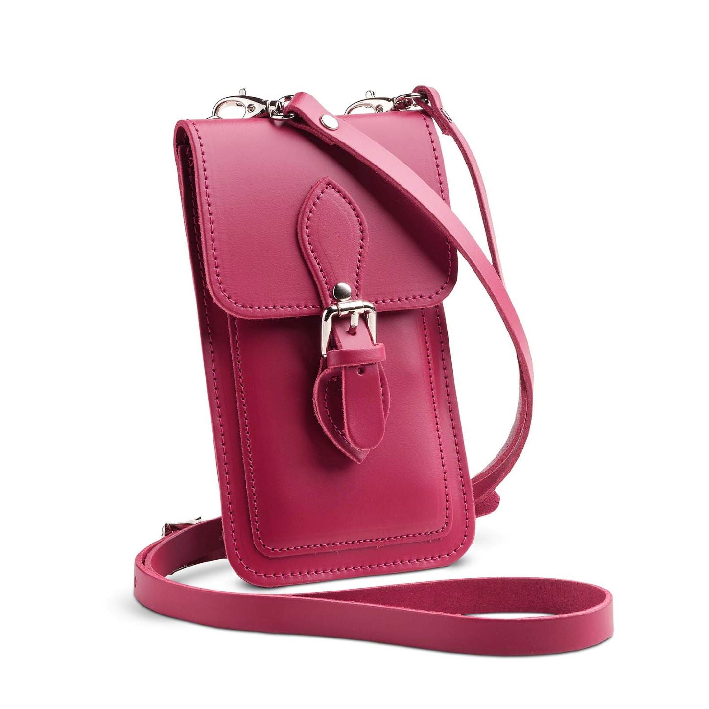 Handmade Leather Mobile Phone Pouch Plus - Magenta - Plus