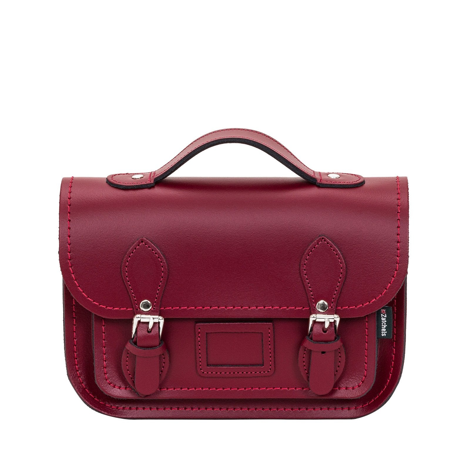 Leather Midi Satchel - Oxblood