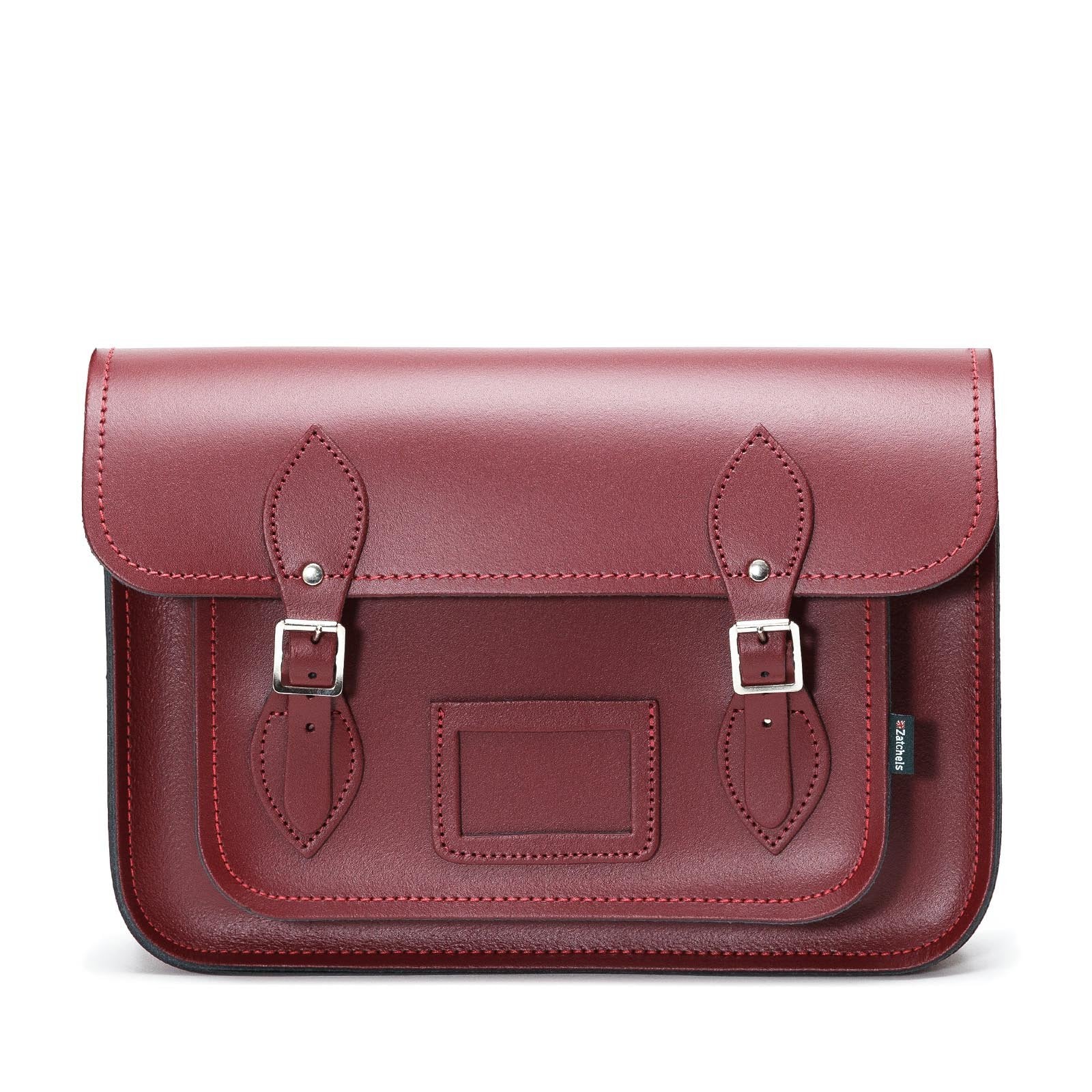 Handmade Leather Satchel - Oxblood Red - 11.5"