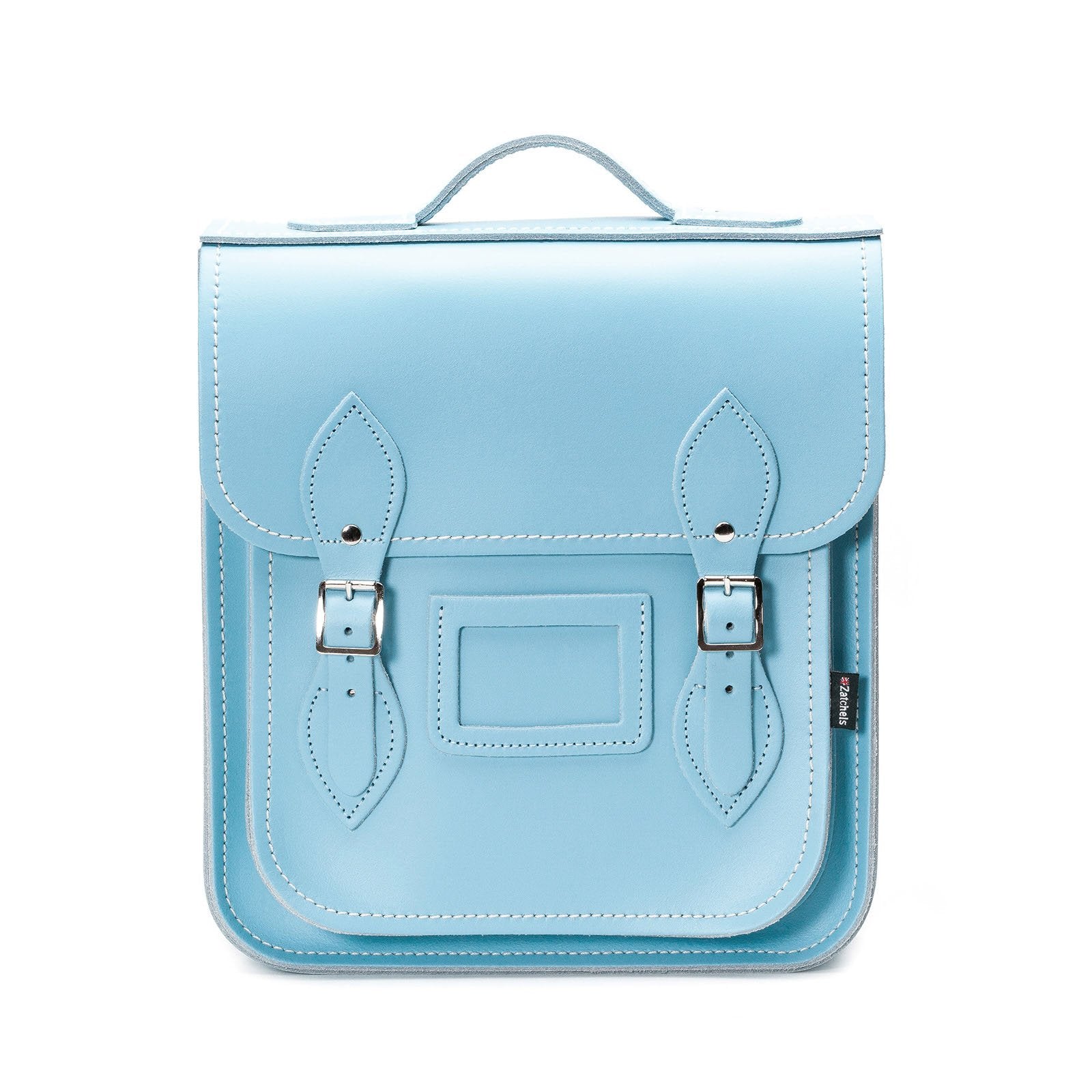 Zatchels Pastel Blue Leather City Backpack | Free UK P&P
