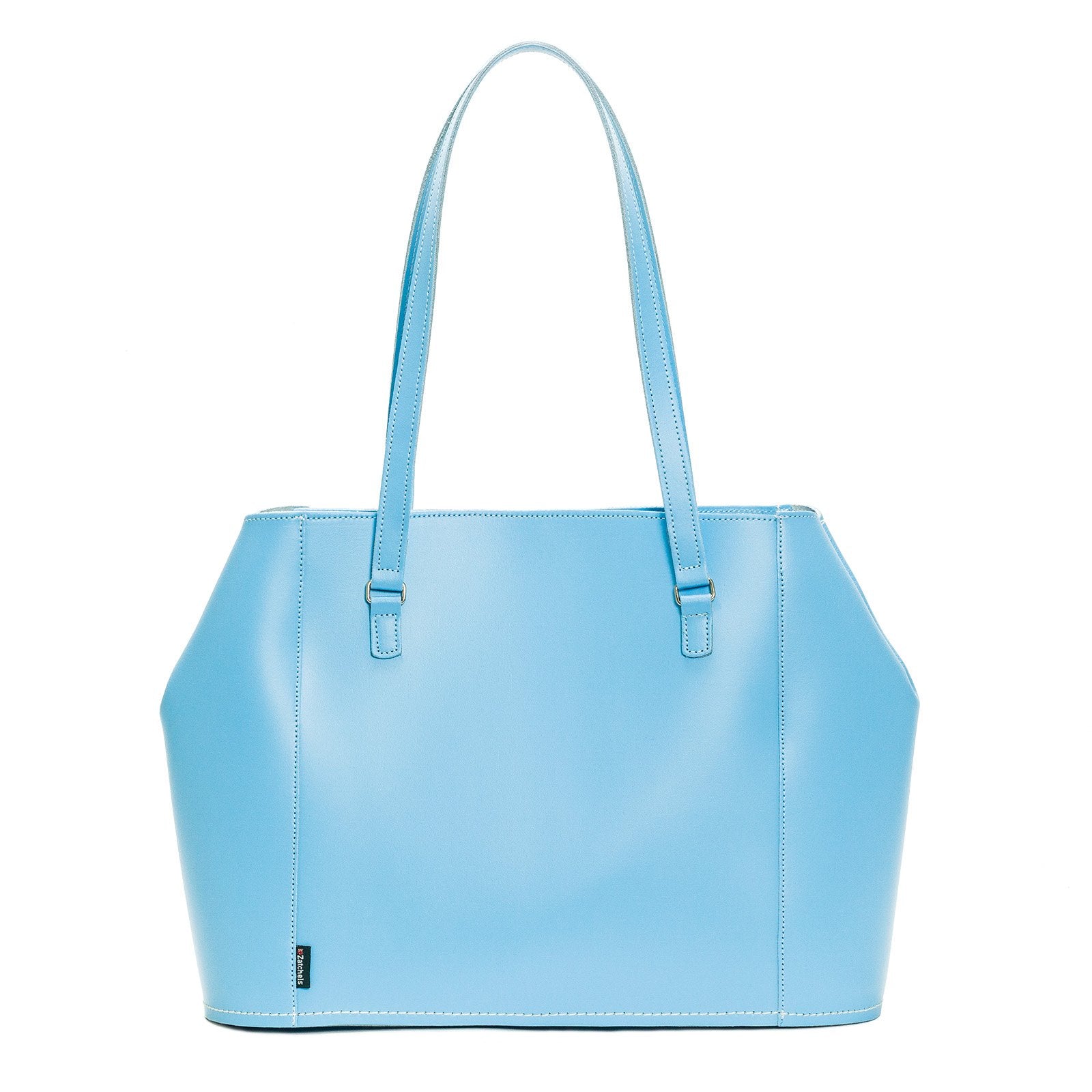 Leather Tote Bag - Pastel Baby Blue