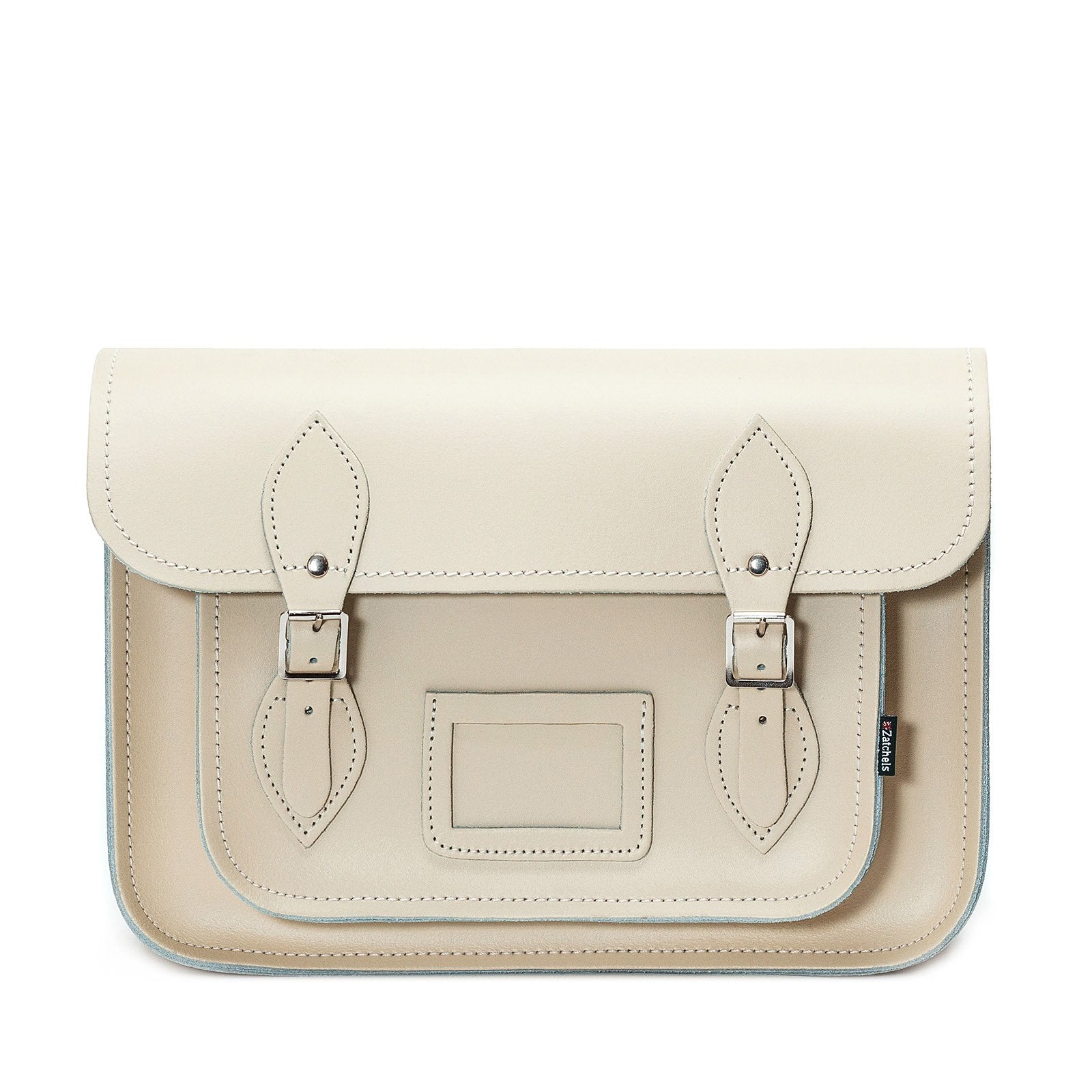 Handmade Leather Satchel - Pastel Cream - 14.5"