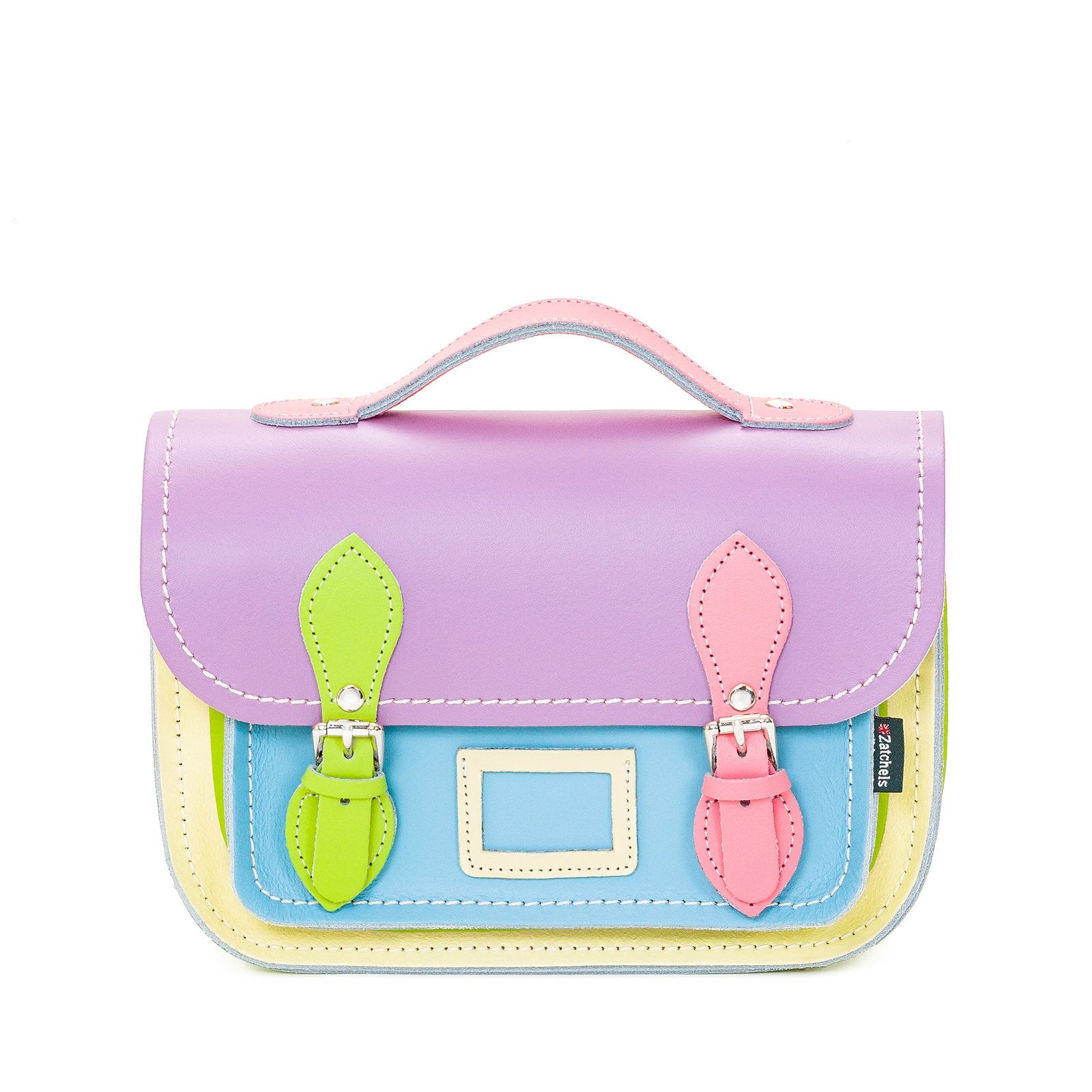 Leather Midi Satchel - Pastel Kaleidoscope