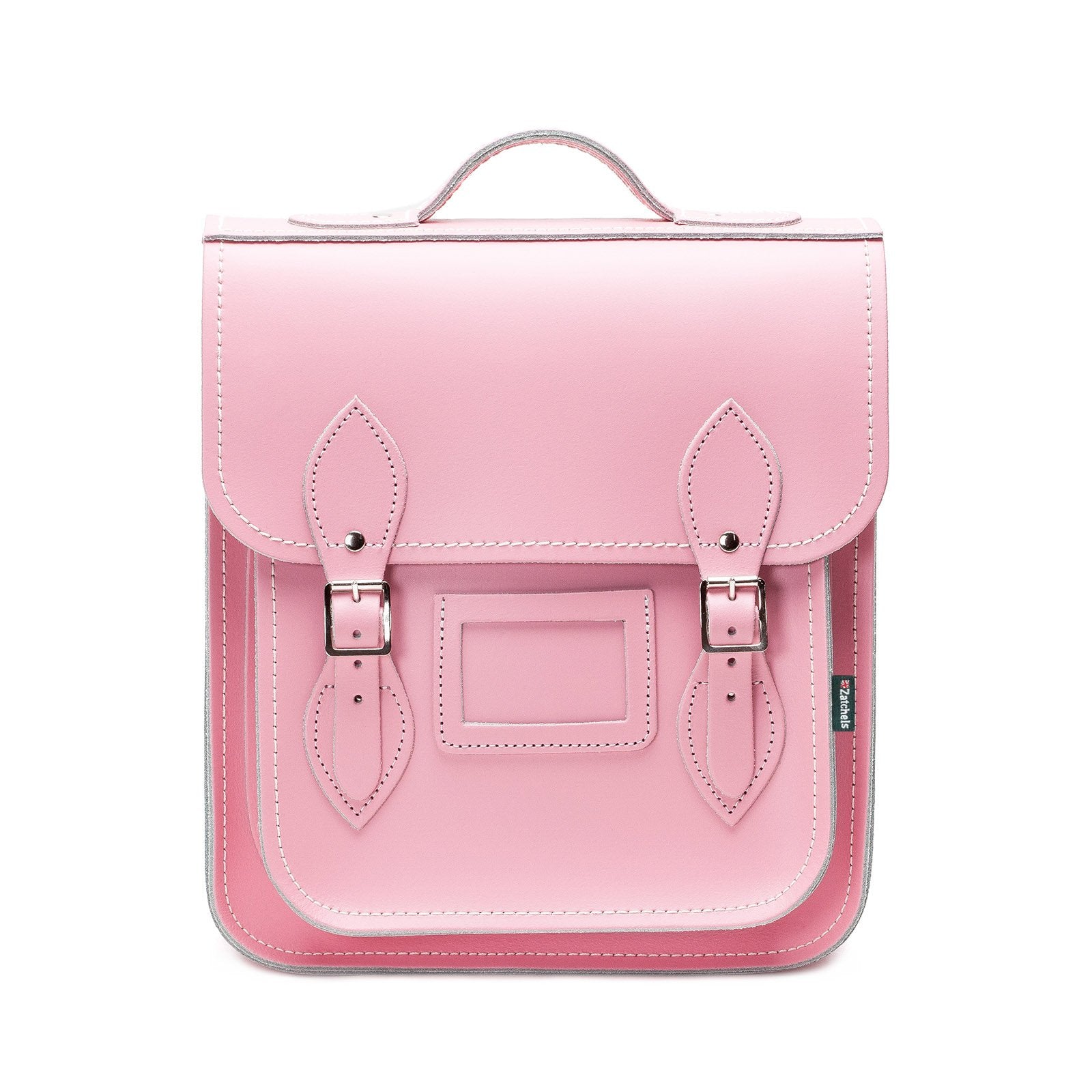 Handmade Leather City Backpack - Pastel Pink - Small