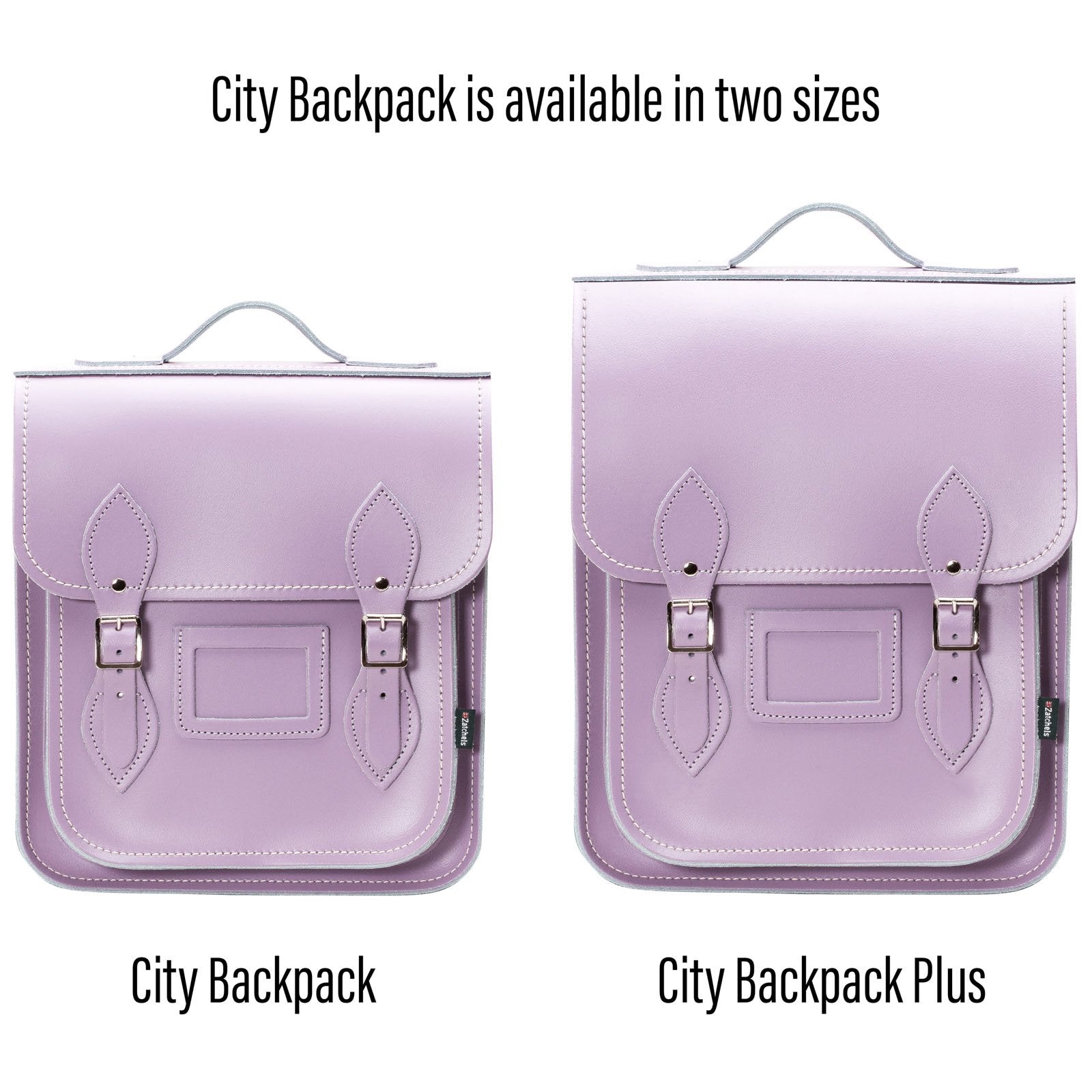 Handmade Leather City Backpack - Pastel Violet - Plus