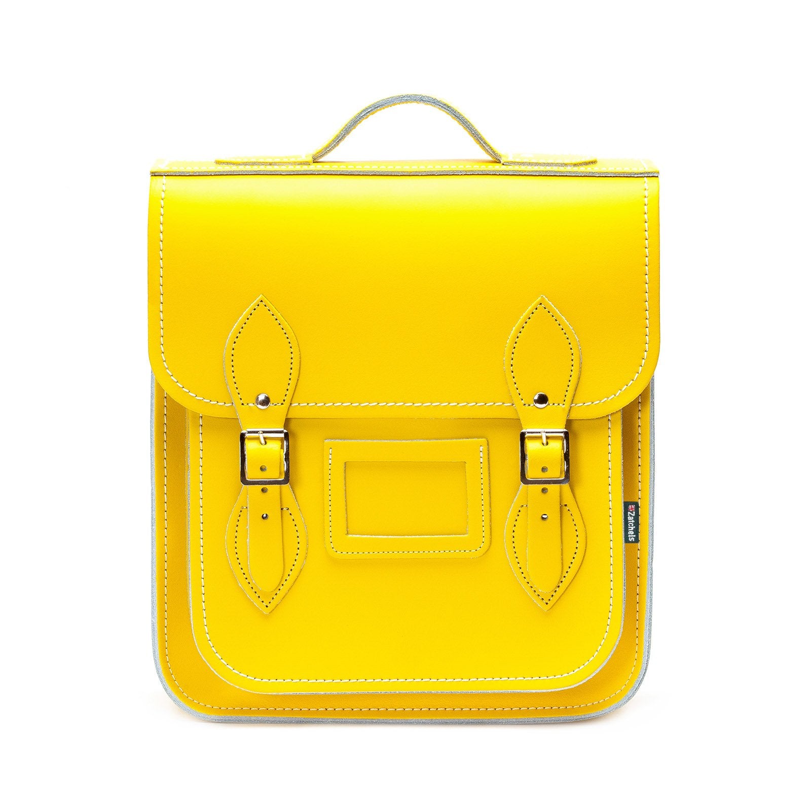 Handmade Leather City Backpack - Pastel Daffodil Yellow - Small