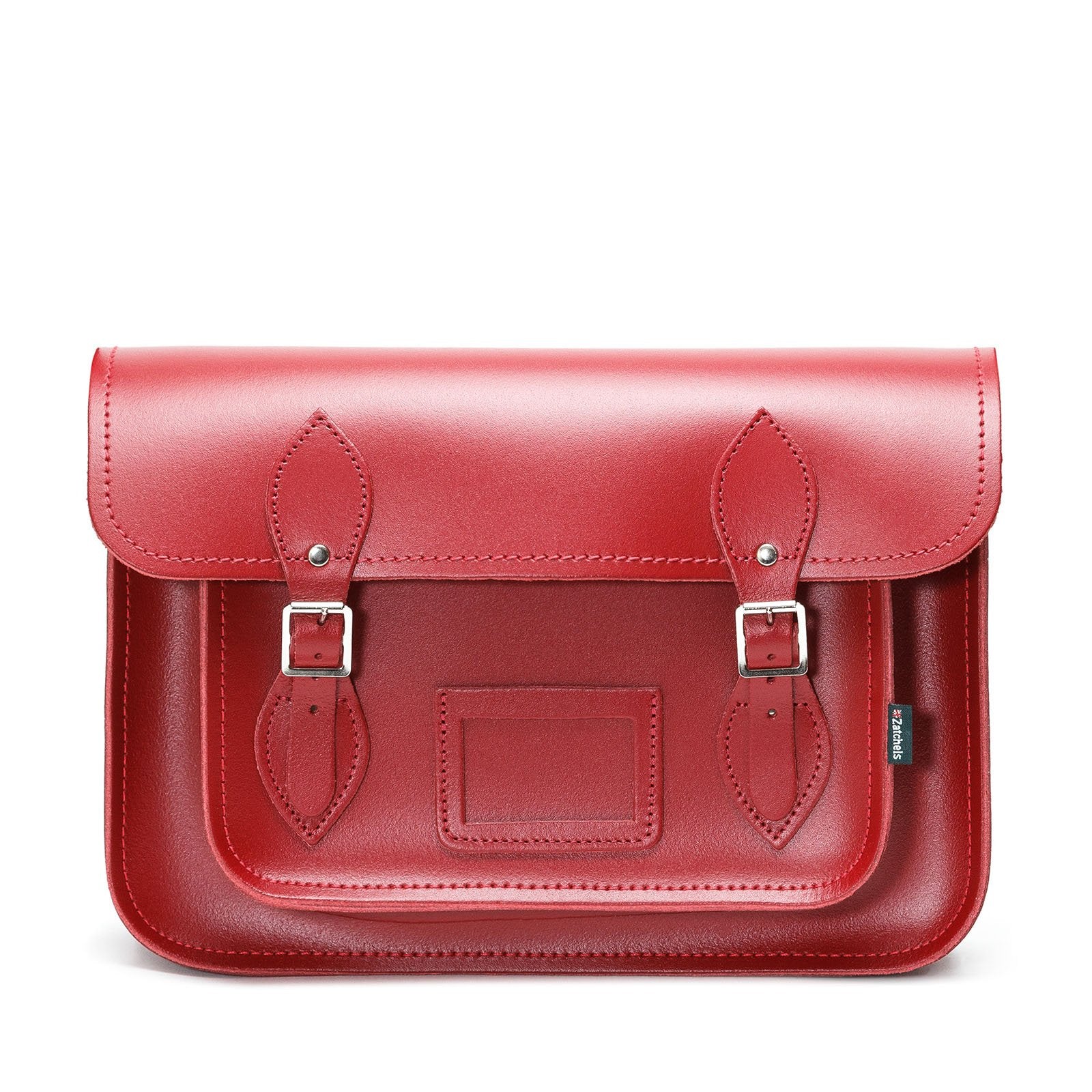 red leather luggage