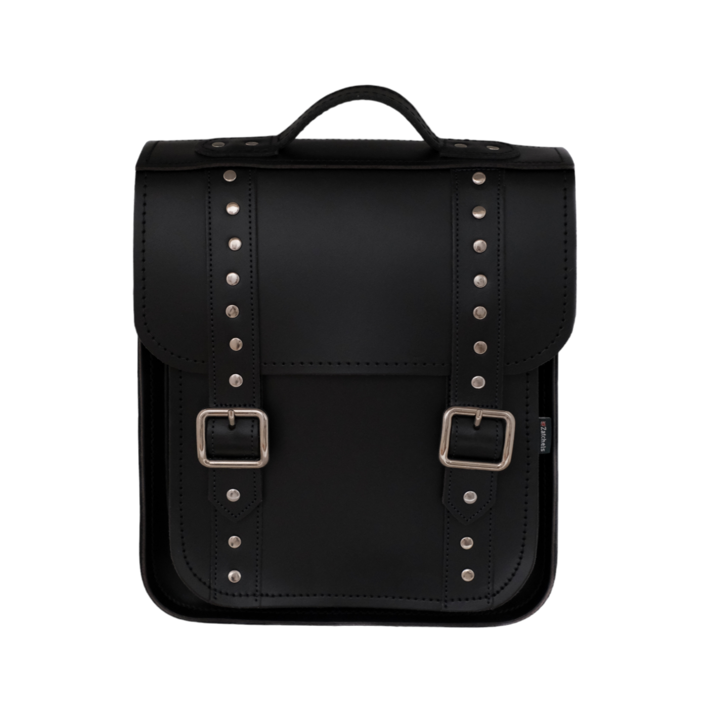 Handmade Leather City Backpack - Black Gothic Studded - Small